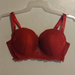 Red lace bra